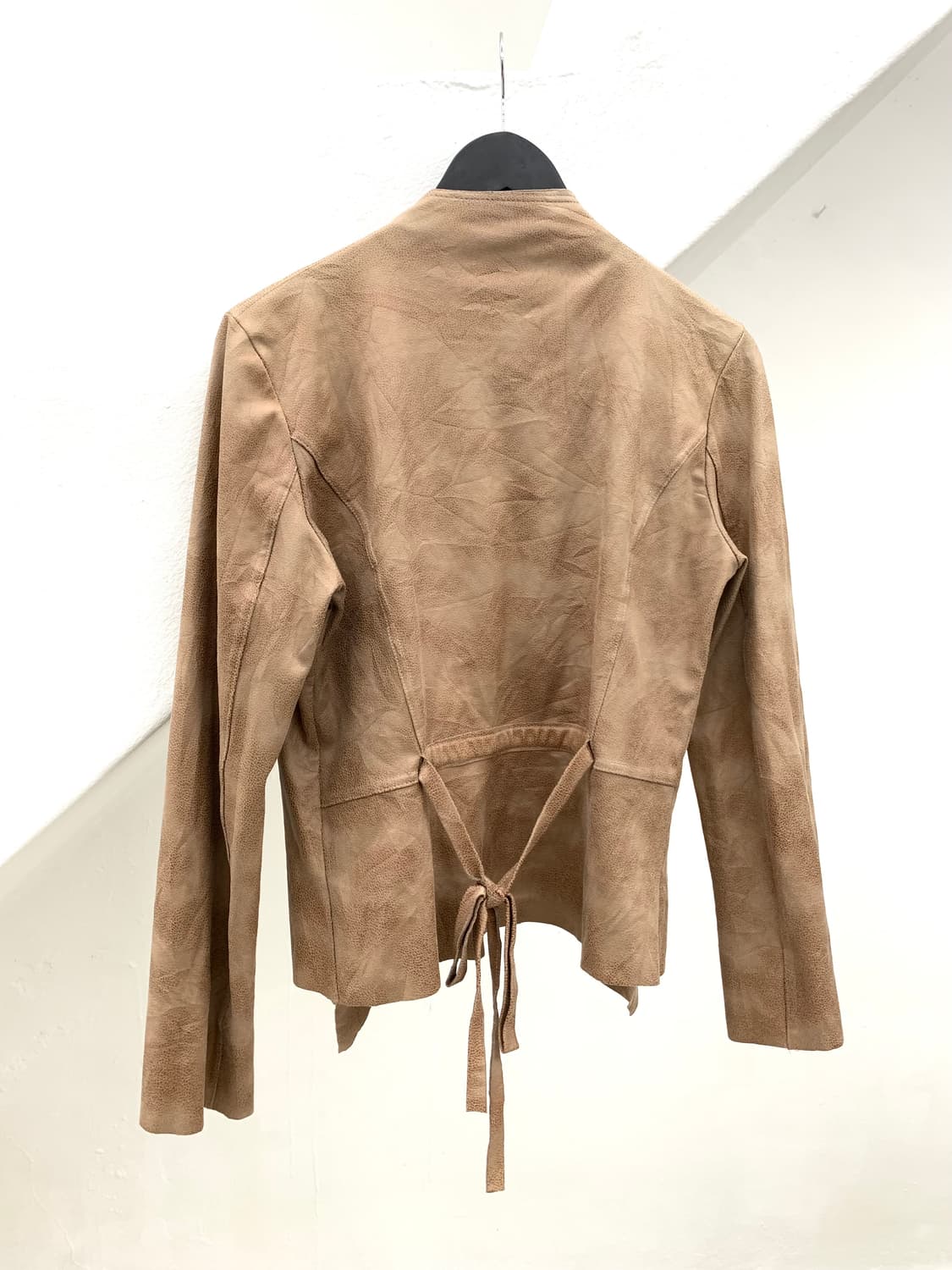 Drape zipper detail leather jacket  상품이미지7