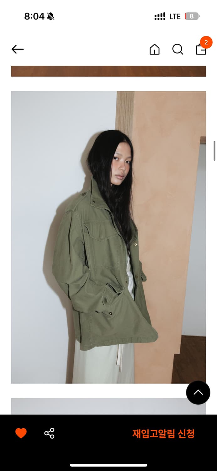 새상품) Monoha 모노하 밀리터리 자켓 (카키) 상품이미지2