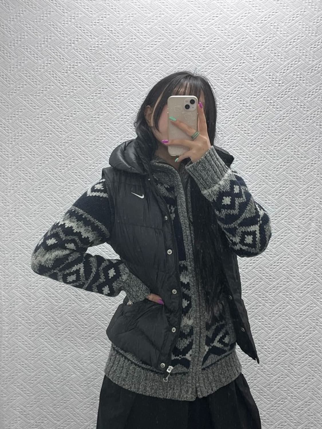 나이키 올드스쿨 더블넥 슬림핏 패딩 조끼 M C07258 상품이미지1