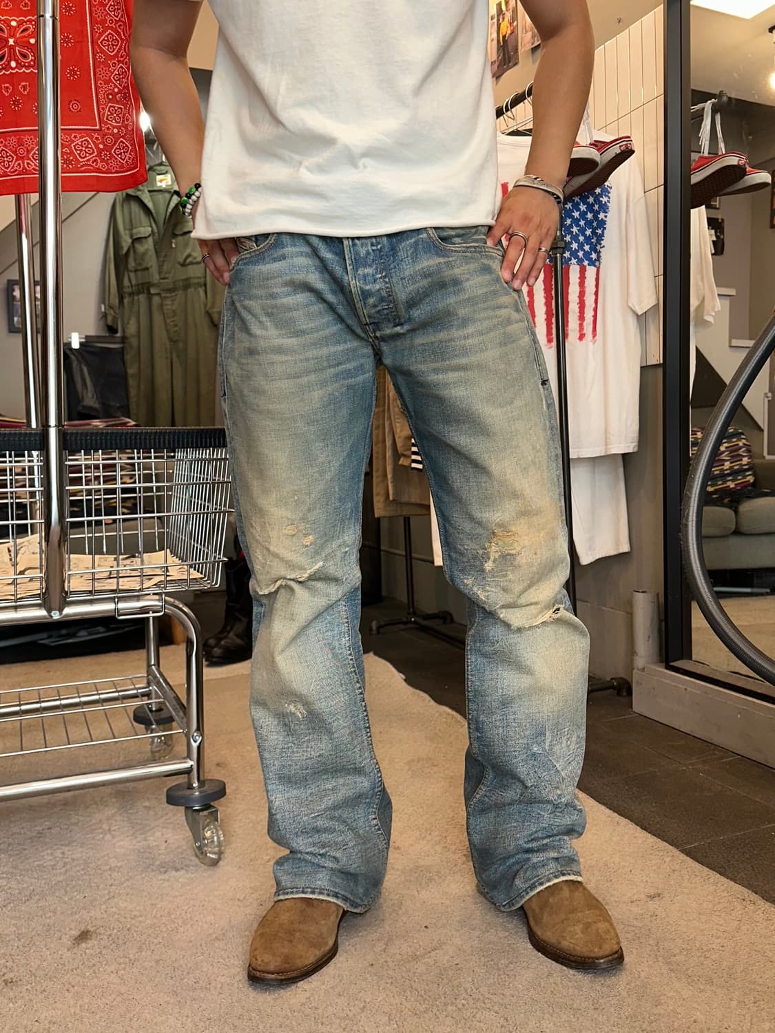 00’s Diesel zatiny repair denim pants 상품이미지1