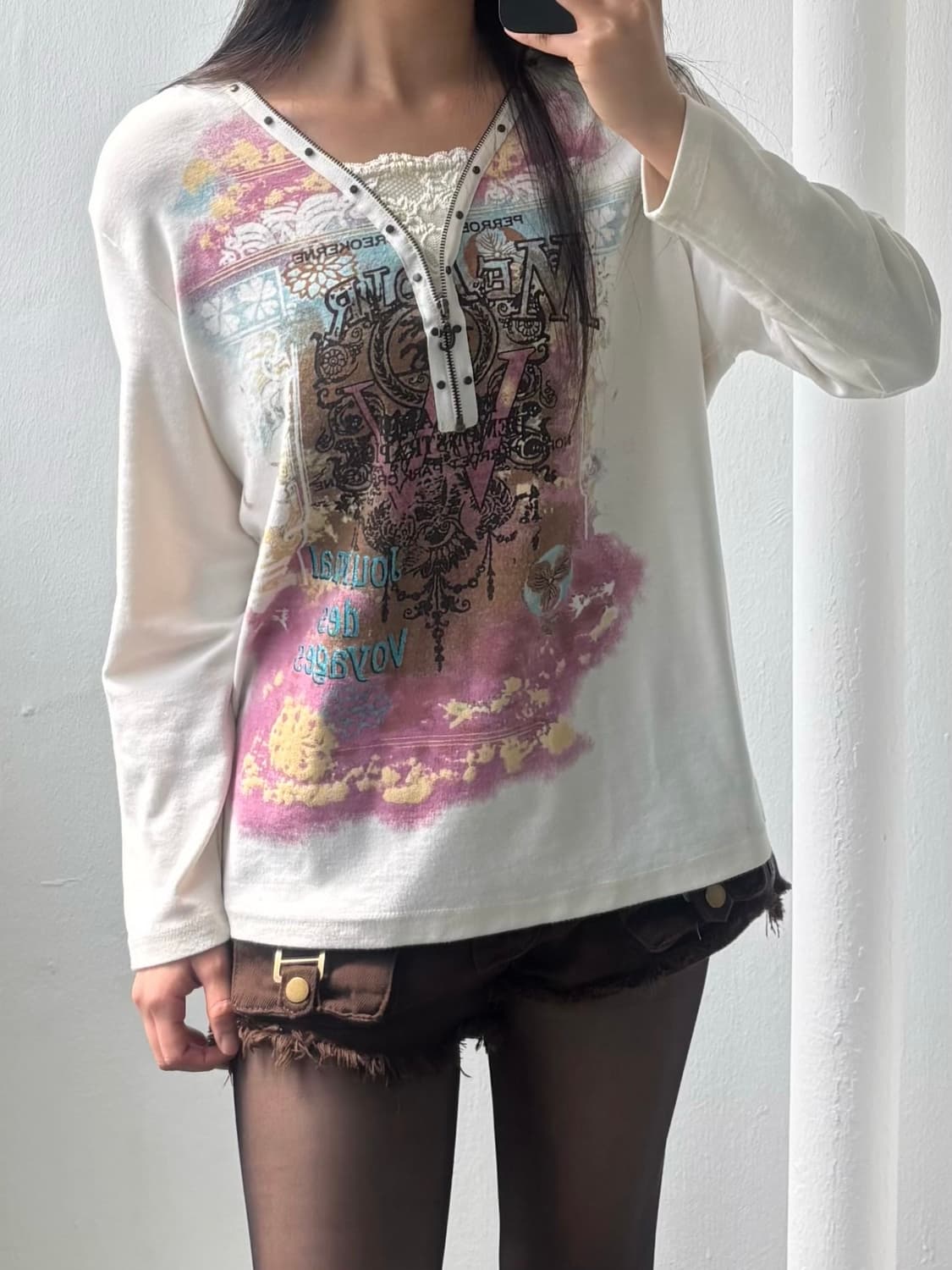Vintage Ivory Graphic Long Sleeve  상품이미지3
