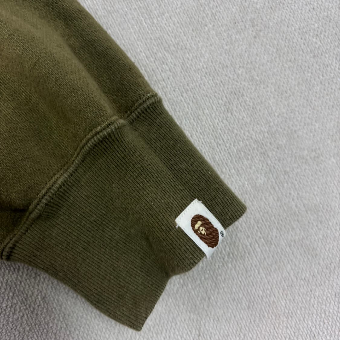 100 베이프 타이거 카키 반집업 후드티 상품이미지9