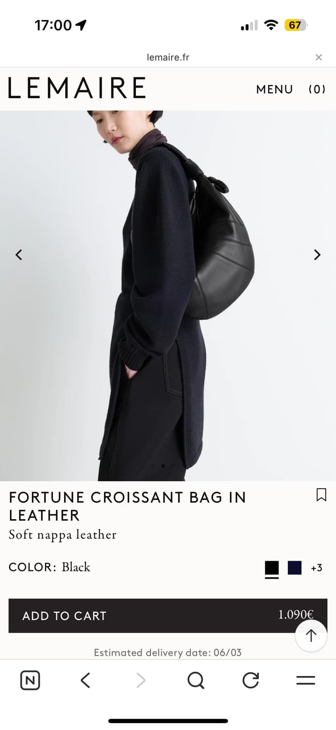 르메르 포춘 크루아상백 라지 블랙 상품이미지2