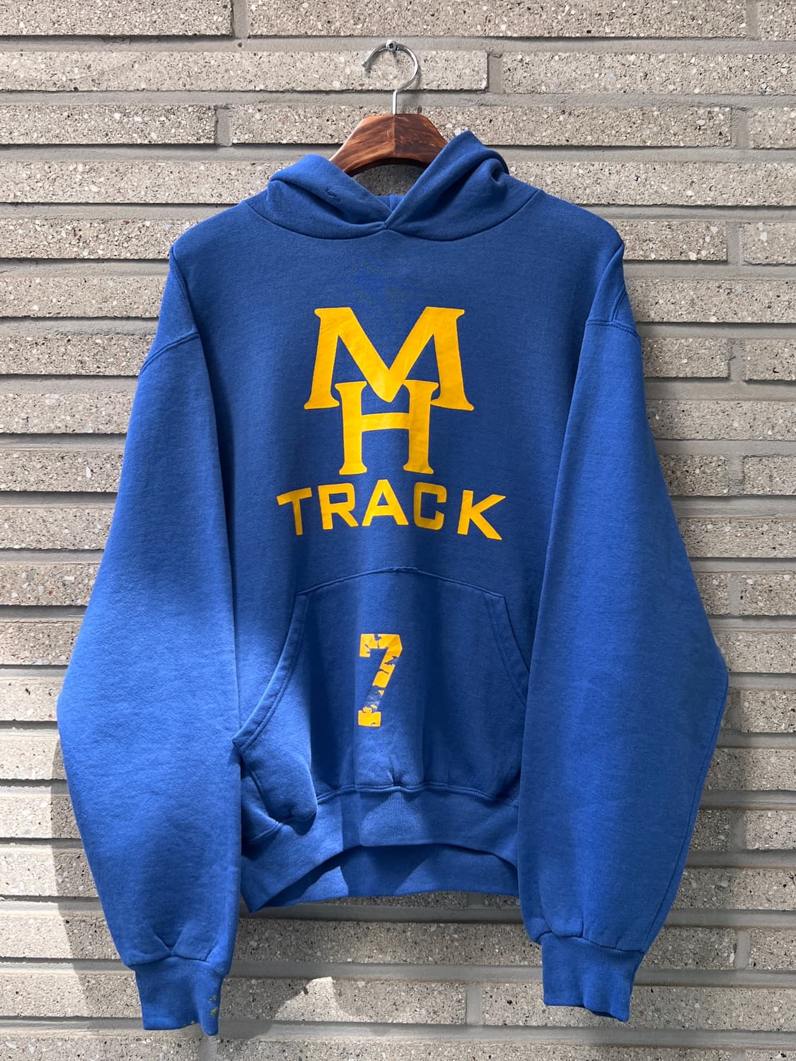 [M]Russell USA 러셀 MH TRACK 프린팅 블루 후드 티셔츠 상품이미지1
