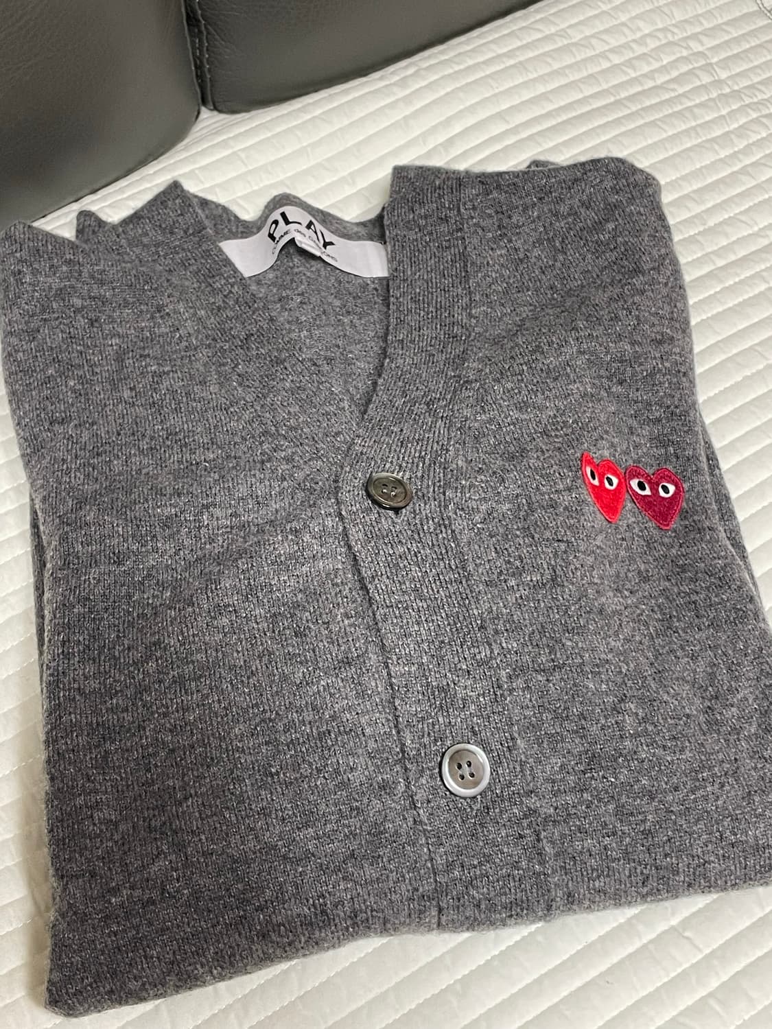 꼼데가르송 더블와펜 가디건 그레이 L(100) 상품이미지1