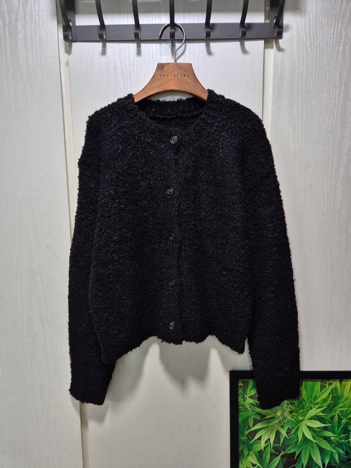 블랙 부클 가디건 상품이미지1