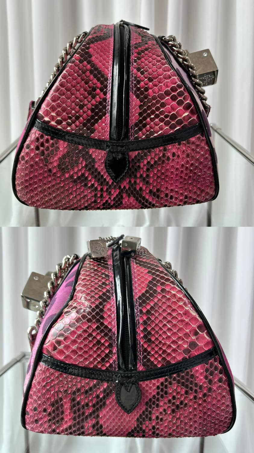 (레어) 디올 2004 파이톤 갬블러 다이스 보울러 숄버백 상품이미지7