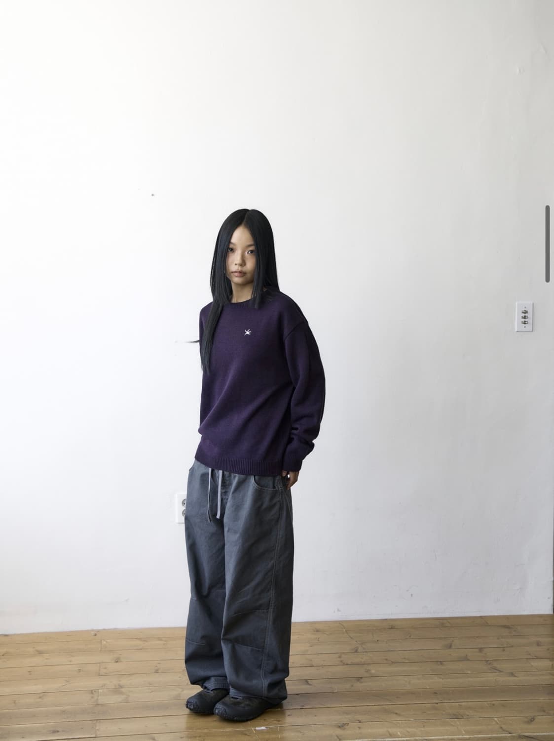 더콜디스트모먼트 미니 로고 니트 퍼플 L 상품이미지3