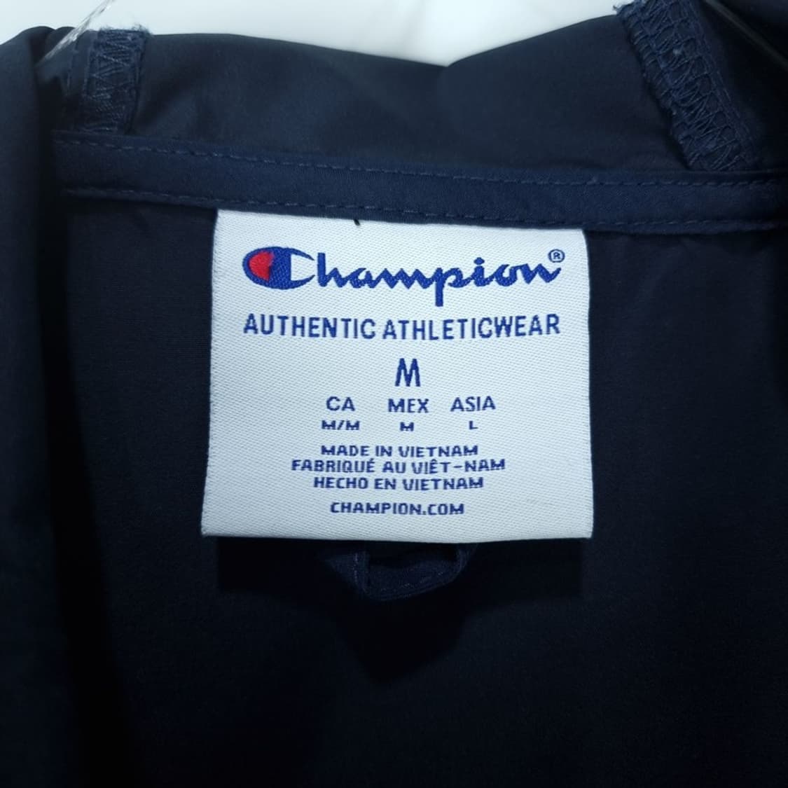 [챔피온] 로고 자수 후드 아노락 바람막이 네이비 M18411 상품이미지8