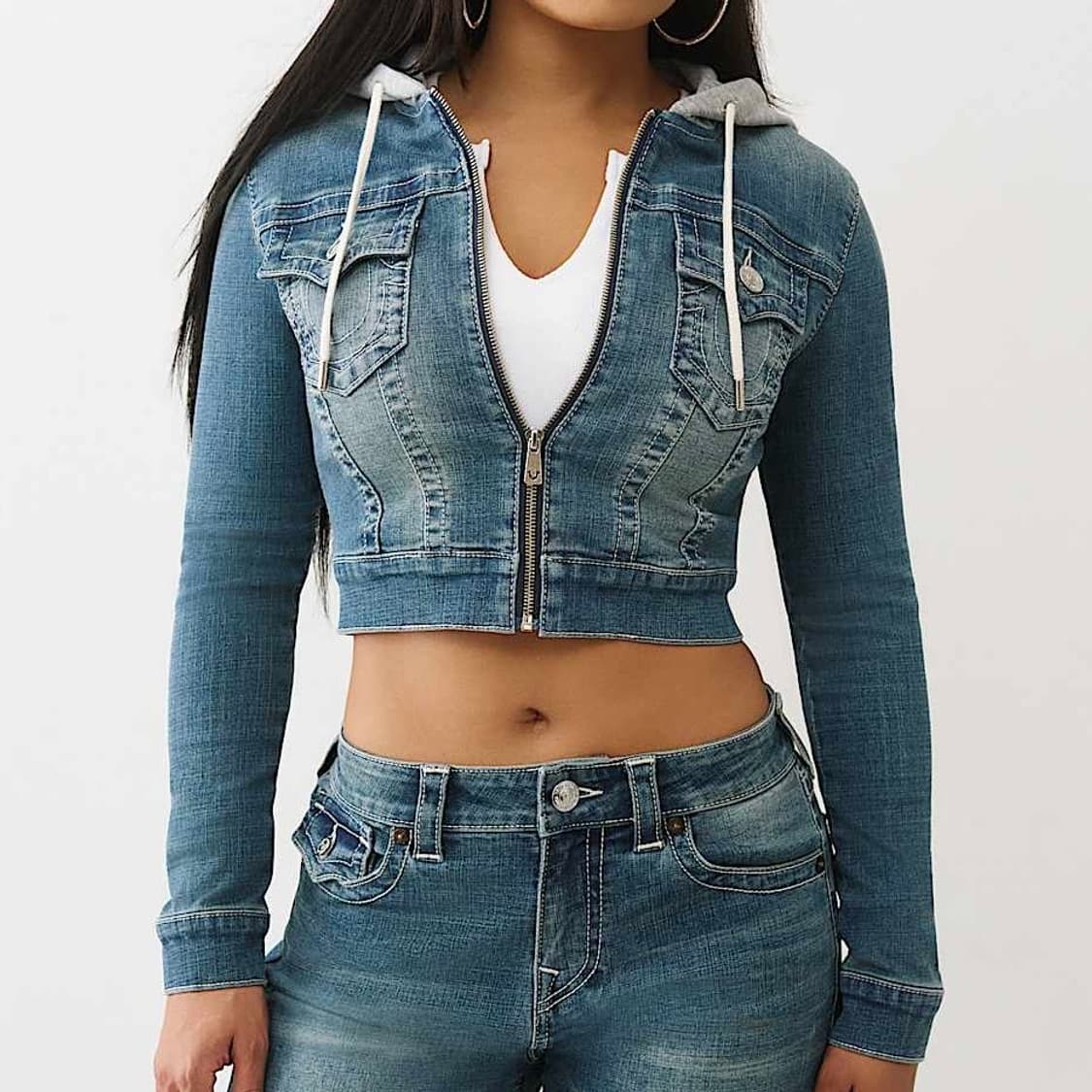 [XS,S] 트루 릴리젼 후드 데님 자켓 상품이미지2