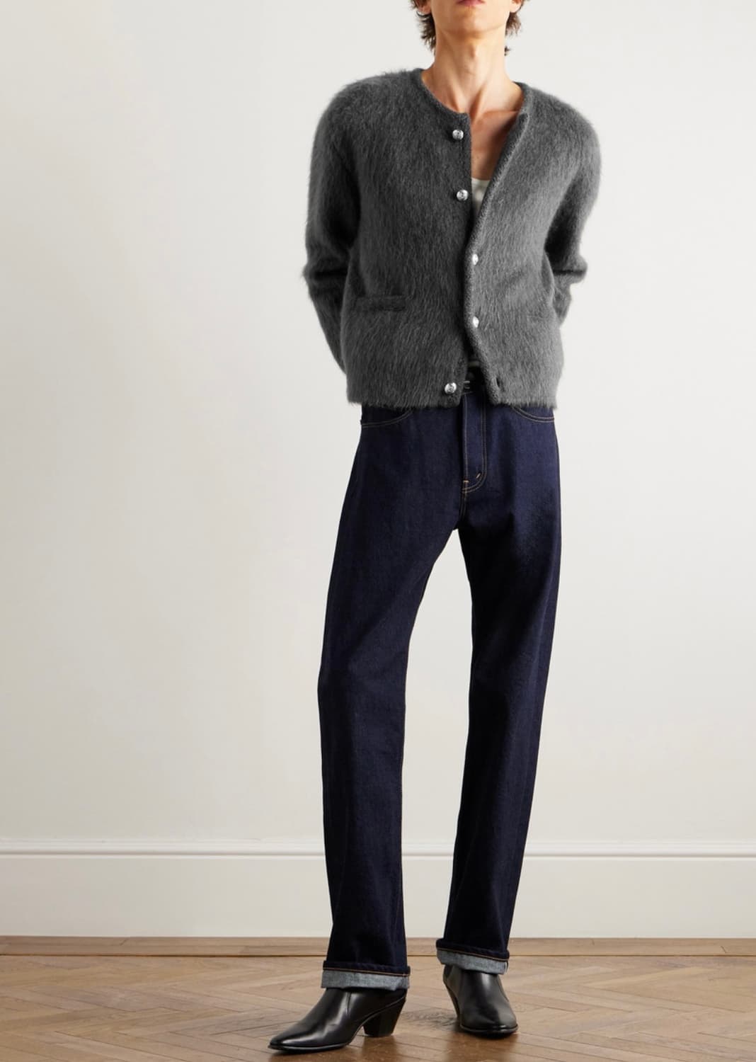 [박보검님 착용] 셀린느 24ss 브러시드 모헤어 가디건 상품이미지2