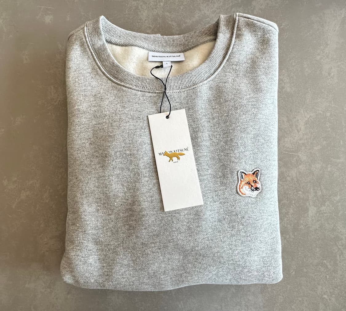 (새상품) 메종키츠네 폭스 헤드 맨투맨 그레이 기모 상품이미지2