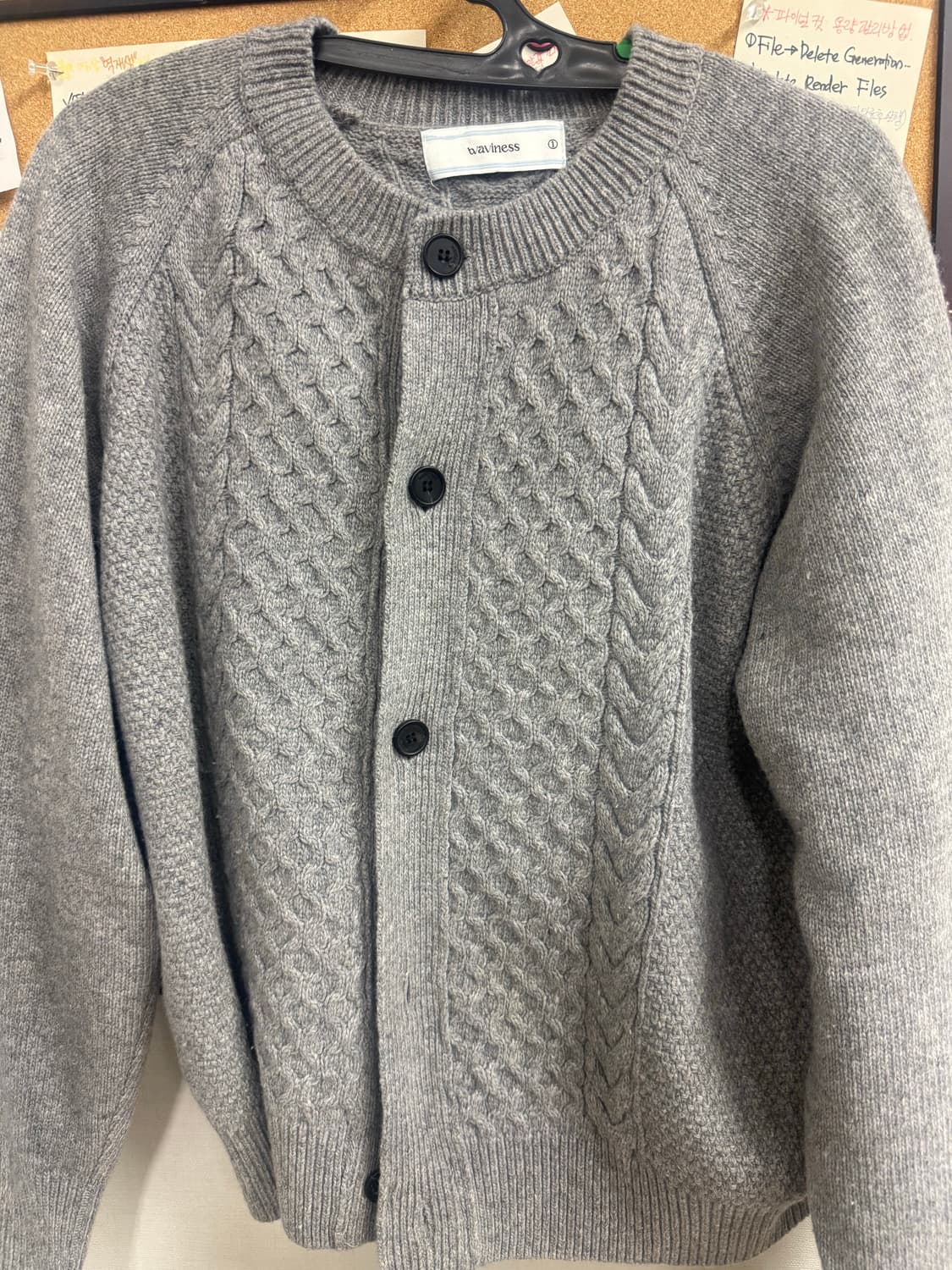 웨이비니스 더블 프레임 라운드 넥 가디건 상품이미지2