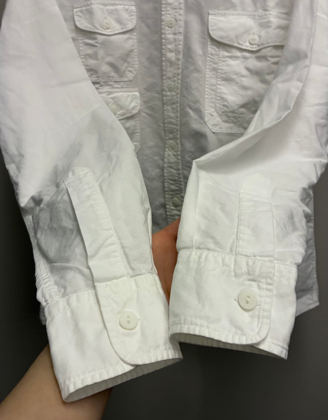 (L/100)이스트하버서플러스 3포켓 옥스포드 워크셔츠 화이트 상품이미지7