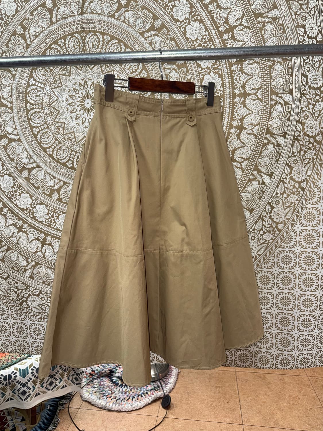 여성 코튼 핀턱 미디스커트  상품이미지5