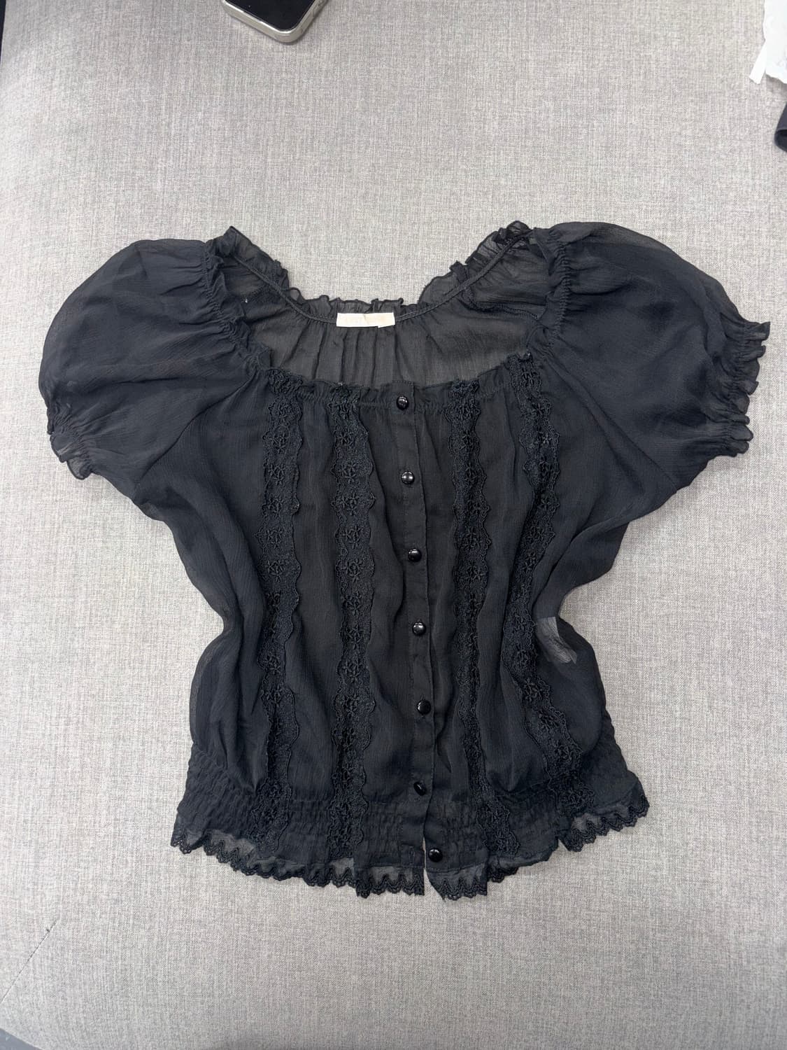 레스트 로즈 공겜 여주깔 블랙 프릴 블라우스 빈티지 jpn vintage 상품이미지1