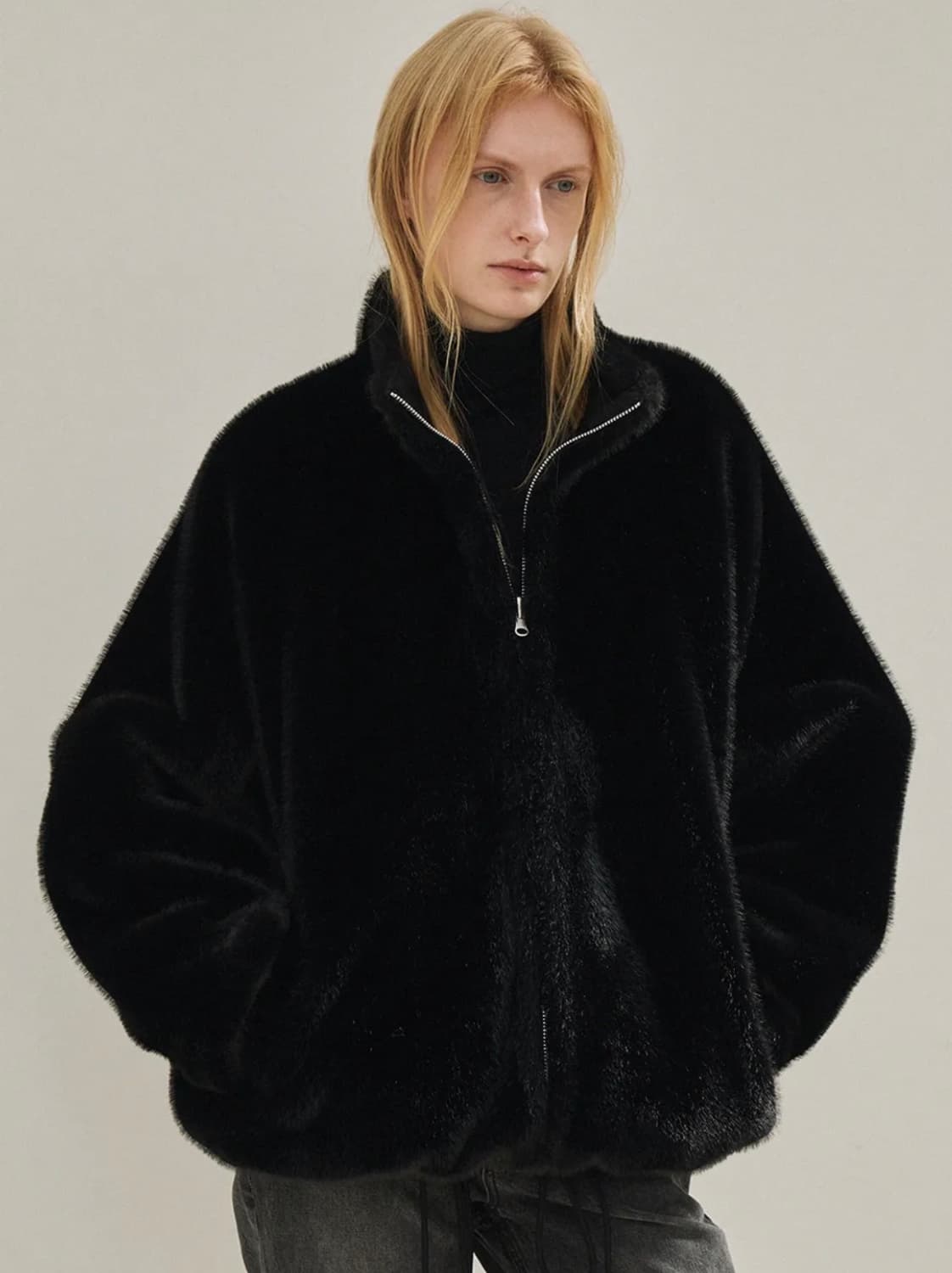 르 퍼 리버시블 집업 자켓 (블랙) 상품이미지4