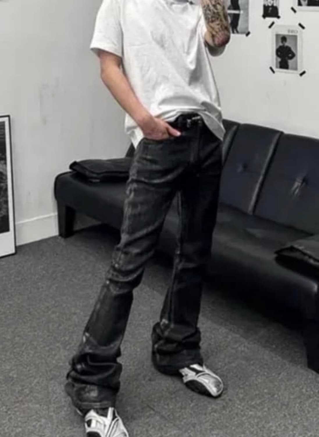 이현프로젝트 왁스 부츠컷 플레어 데님 새상품 상품이미지1