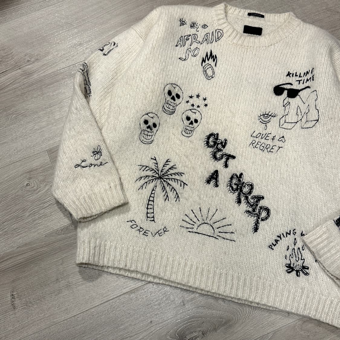 마더 스케치 자수 니트 상품이미지2