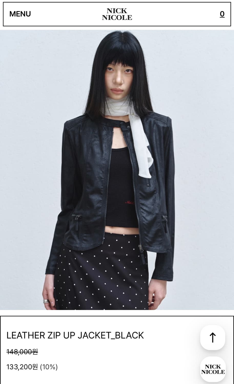 닉앤니콜 레더 집업 자켓 상품이미지2