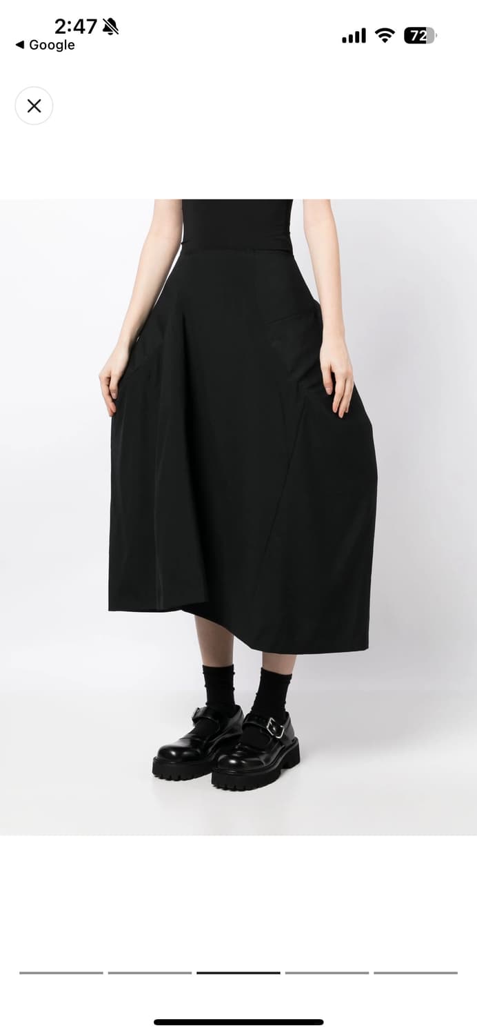 3D Panel Wool Midi Navy Skirt 상품이미지8