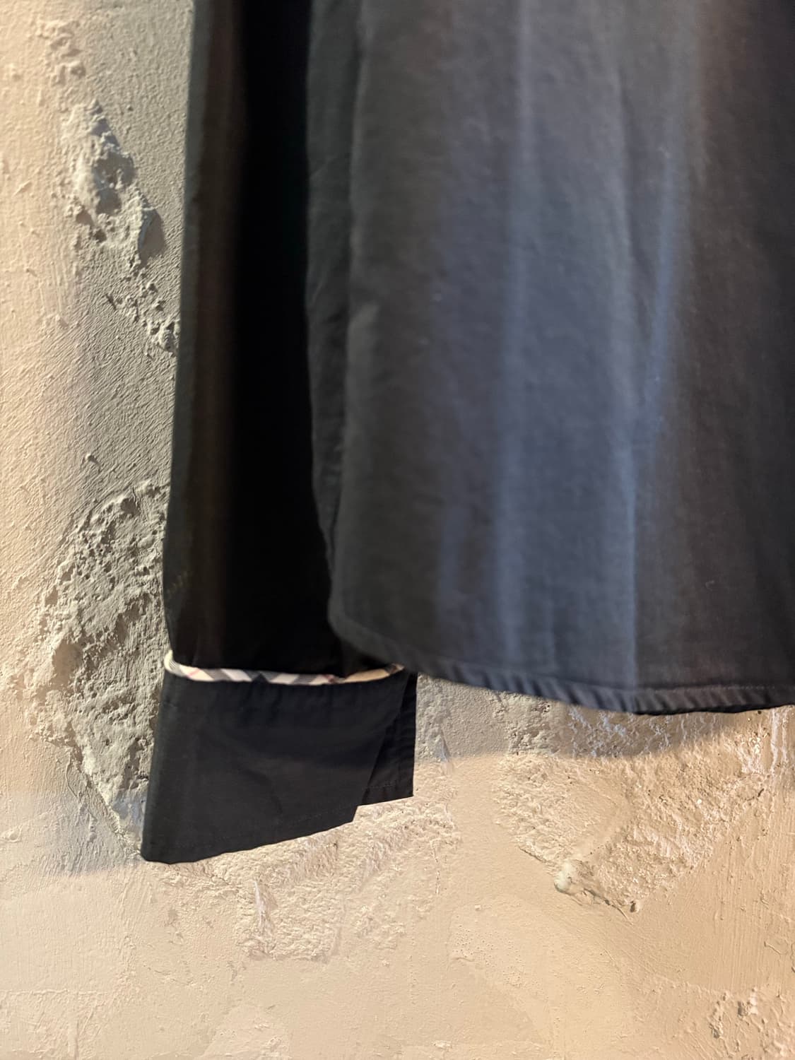 버버리 BURBERRY 블랙 체크 트리밍 셔츠 블랙 L 상품이미지2