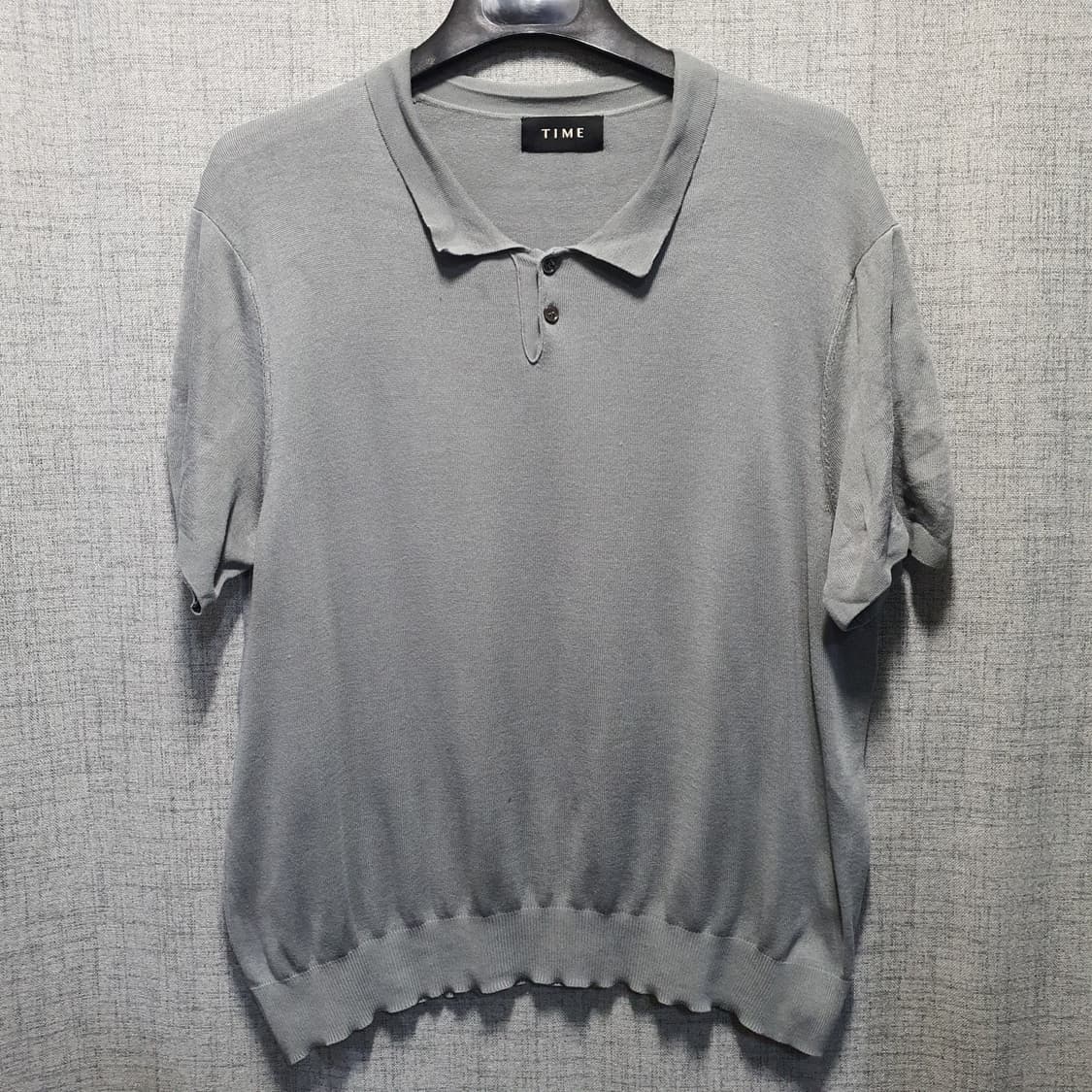 TIME 타임 남성 니트 반팔 티셔츠 그레이  상품이미지1