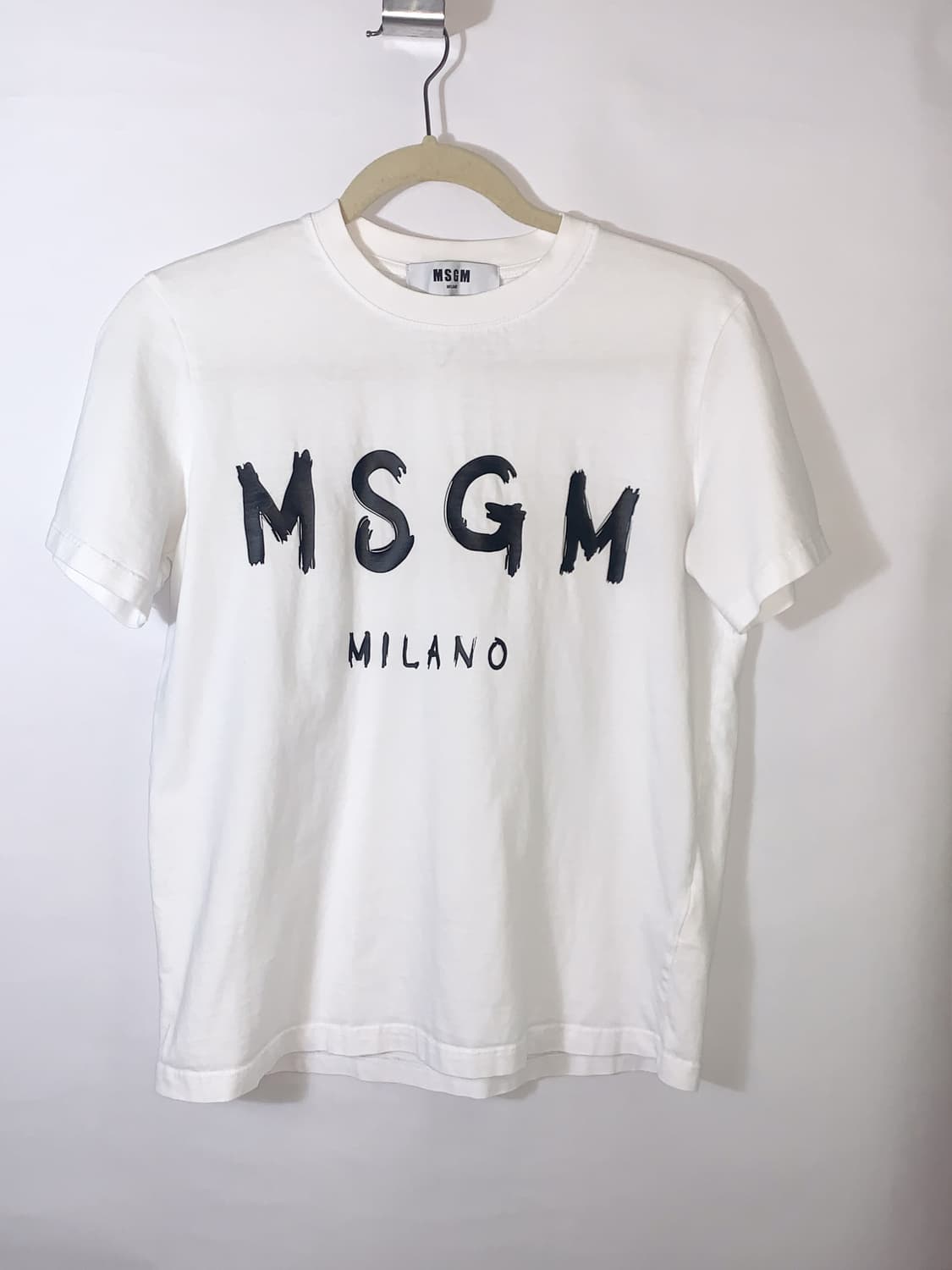 MSGM 로고 프린트 반팔 면 티셔츠 (S) & 태슬 이어링 set 상품이미지3