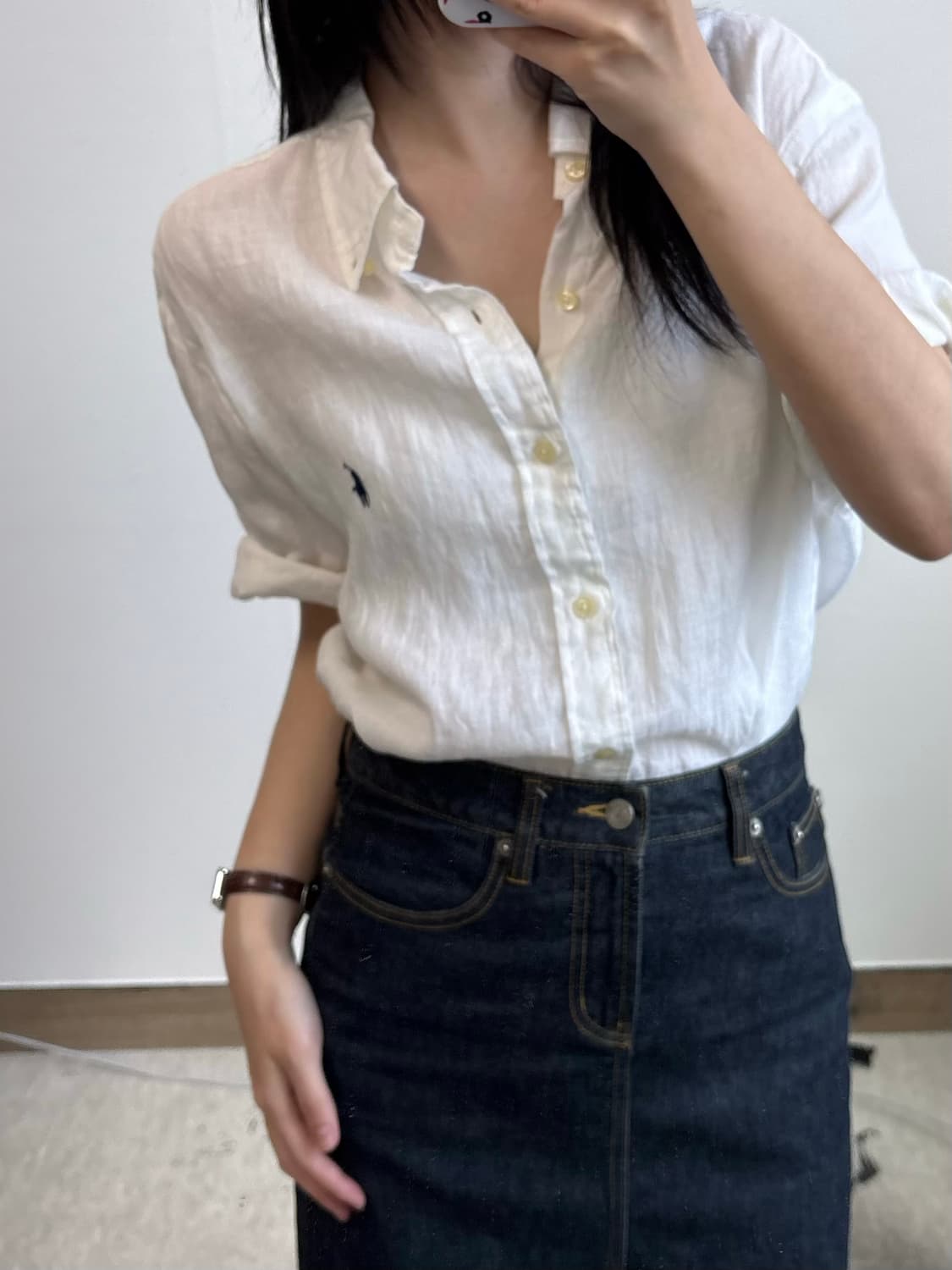 폴로 랄프로렌 큐알 신형 린넨 반팔 티셔츠 상품이미지1