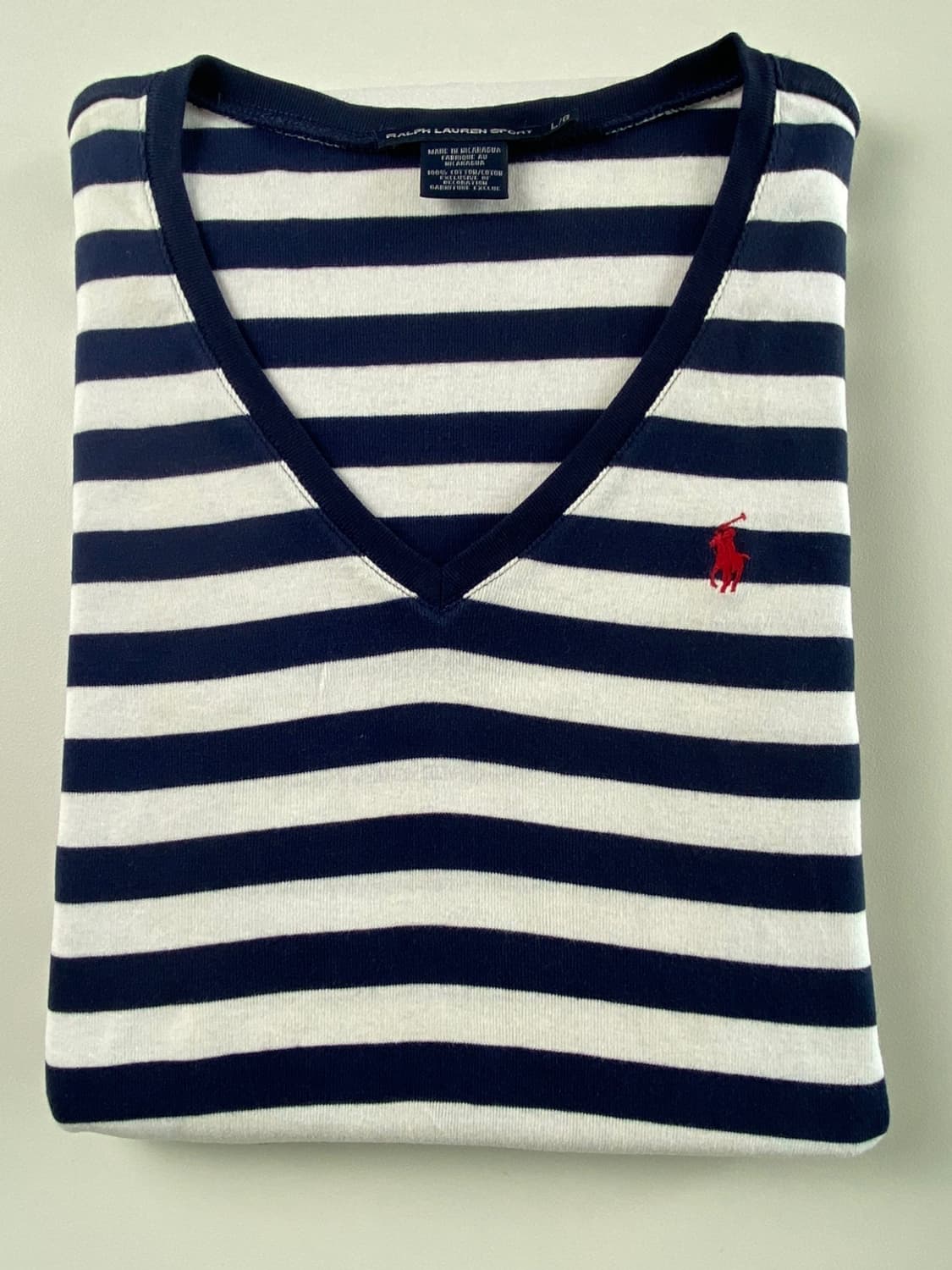 폴로 랄프로렌 브이넥 반팔 니트 L 상품이미지1