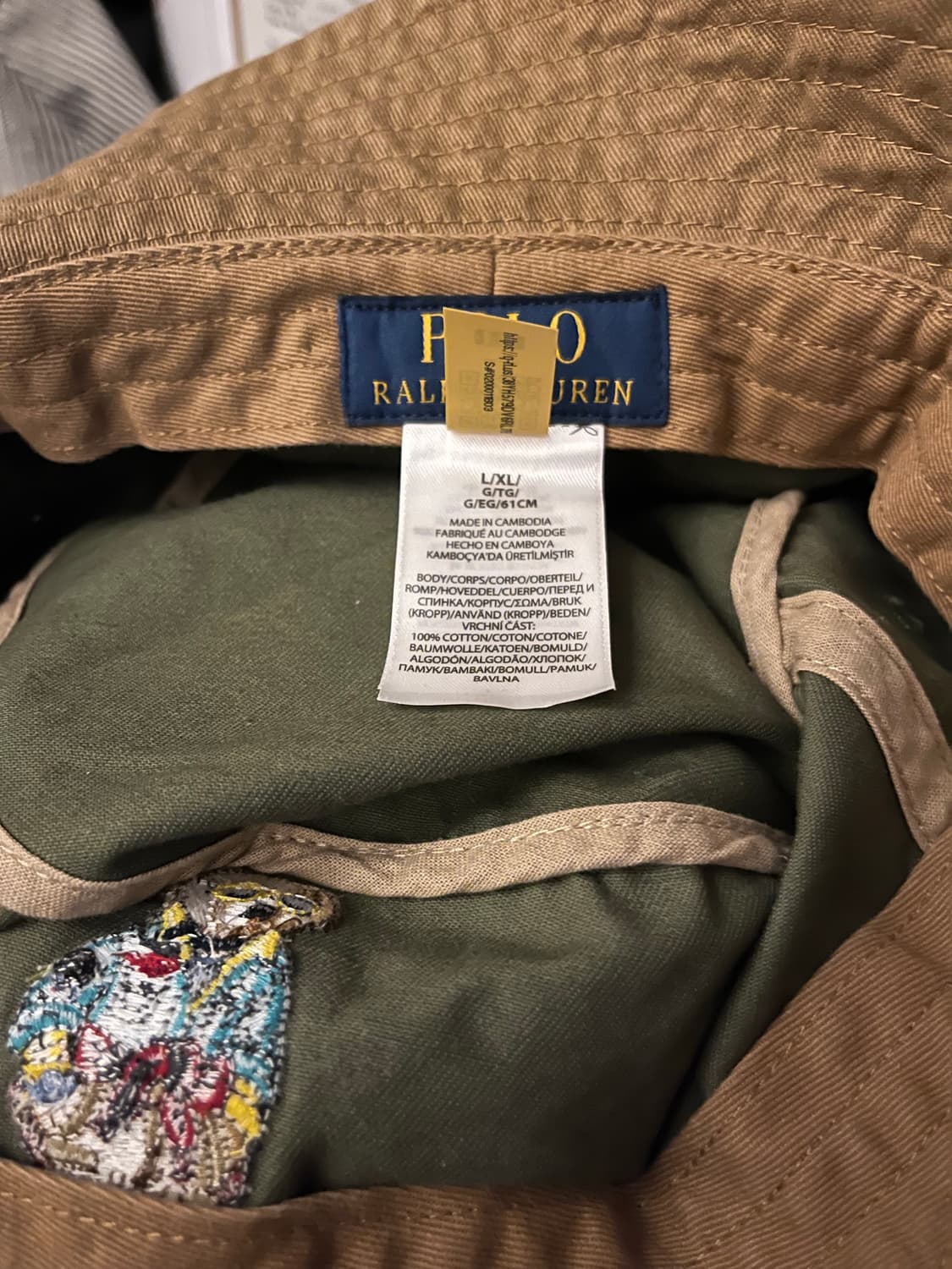 폴로 베어 버킷햇 카키색 상품이미지4