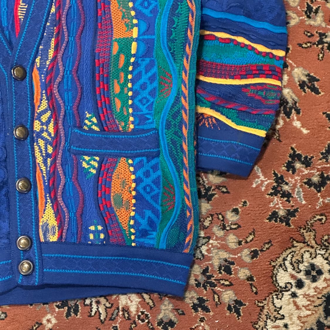 쿠지 니트 가디건 케이블 (S-M) 멀티컬러 상품이미지5