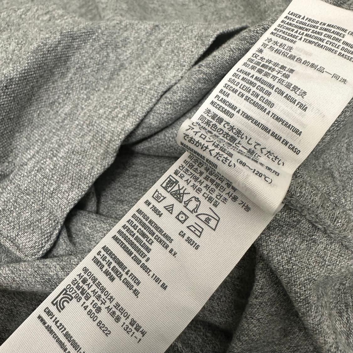 아베크롬비 카라티 반팔티셔츠 그레이 XL 상품이미지9