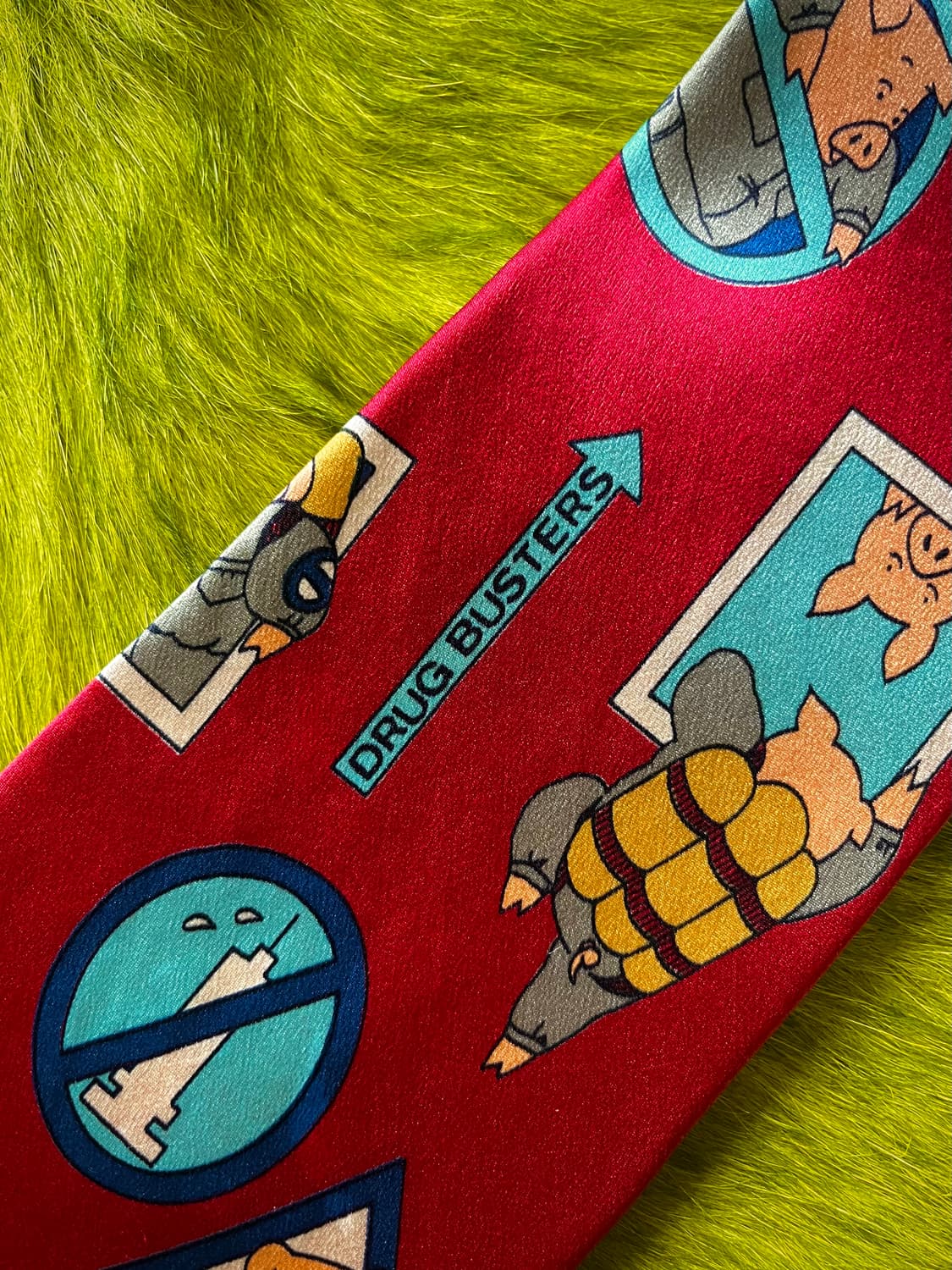 JPN Vintage Comic Art Pattern Silk Tie 상품이미지6