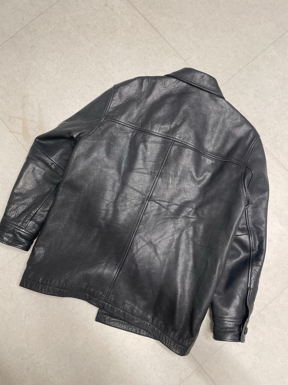 [S] 올드 갭 레더 카코트 블랙 상품이미지3