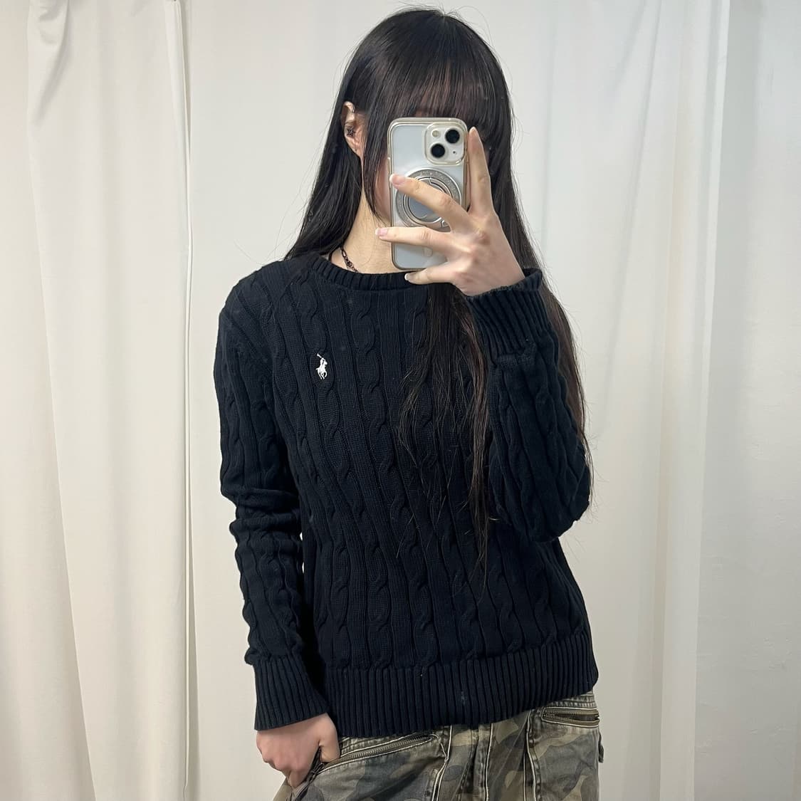 Polo Ralph Lauren Black Cable Knit 상품이미지2