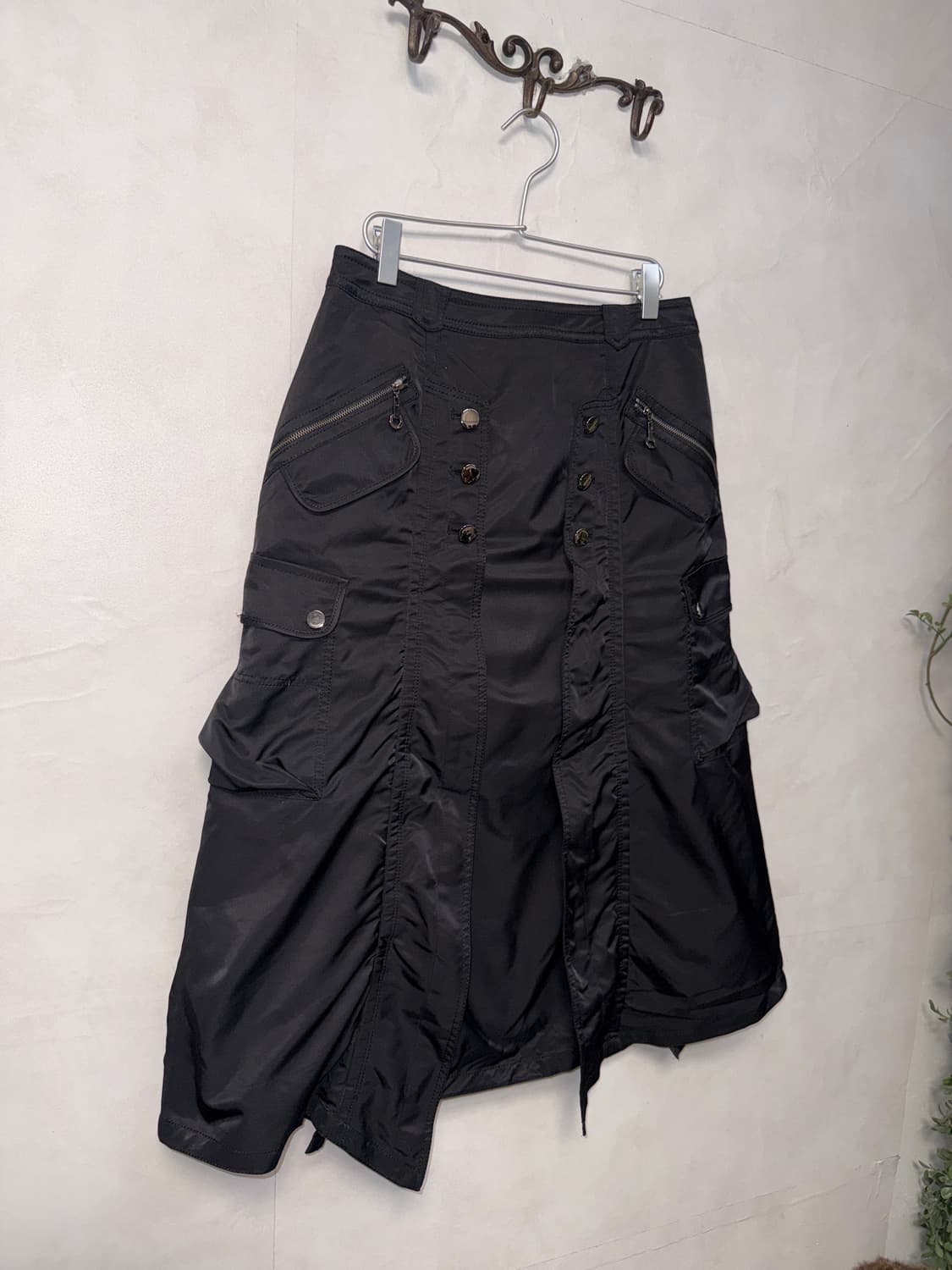 Adoniser black ribbon shirring pocket sk 상품이미지3