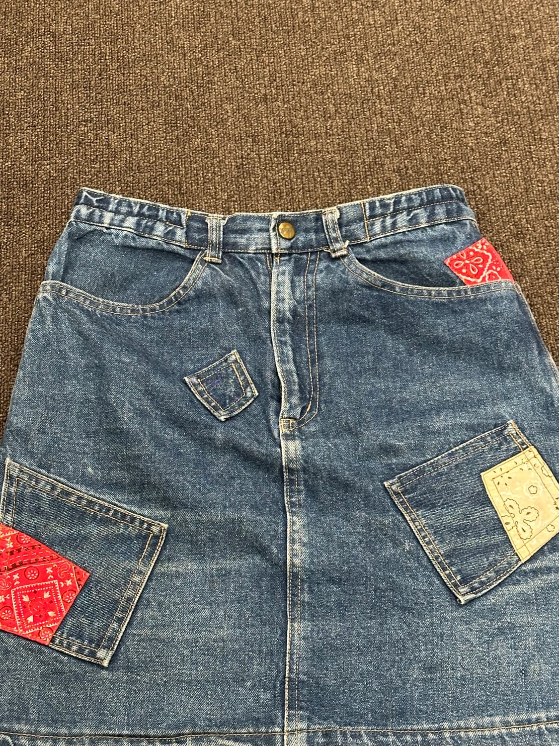 OS)Meli Melo vintage 패치워크 데님 미니 스커트 상품이미지2