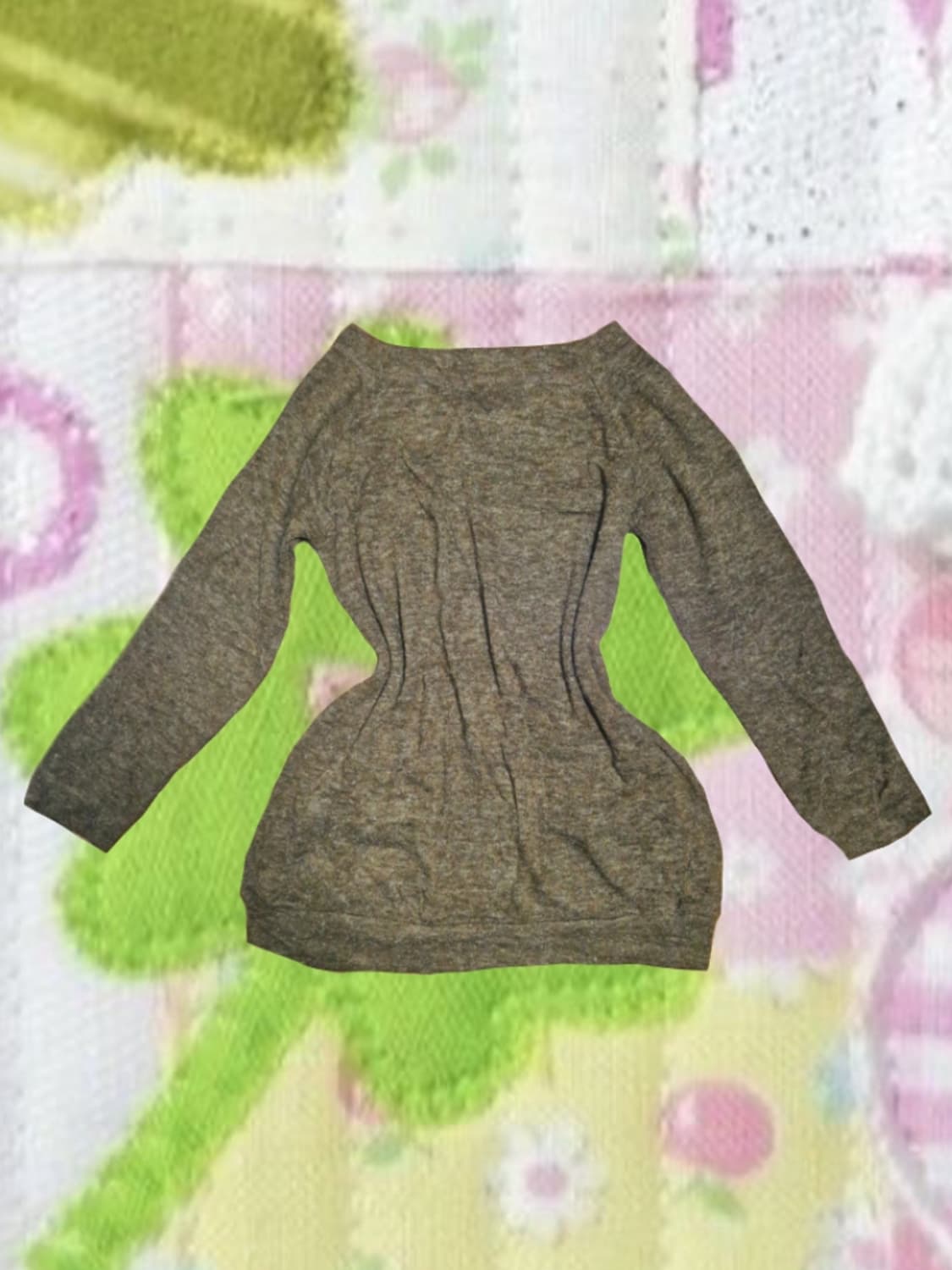 일본 빈티지 모리걸 라떼갸루 니트 블라우스 단추 만두 주머니 갸루깔 상품이미지2