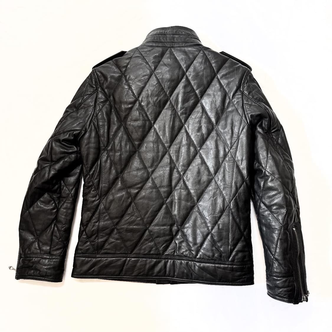 MALE&CO - 하이넥 레더 자켓 상품이미지2