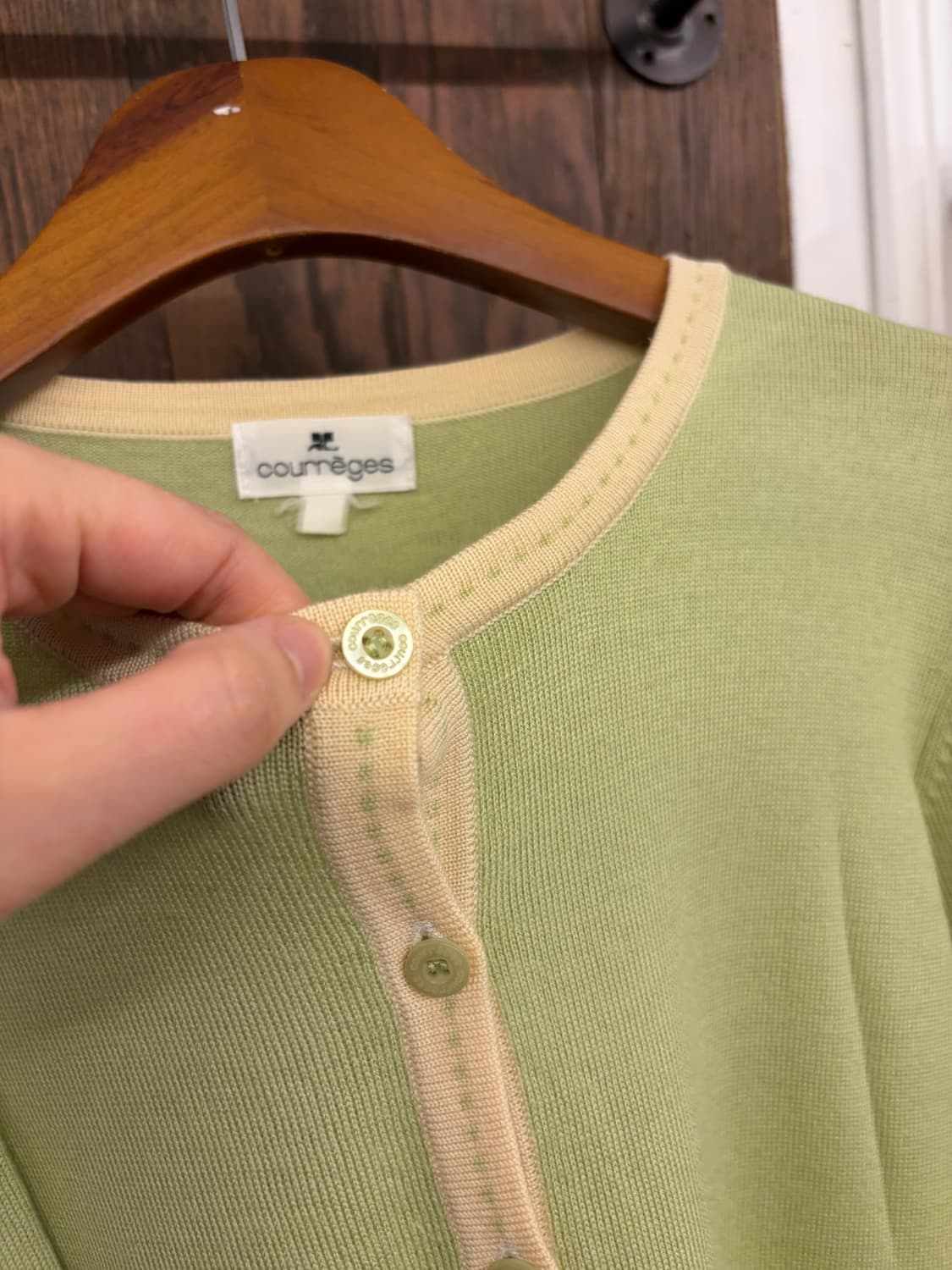 꾸레쥬 정품 그린 니트 가디건 앙상블 상품이미지7