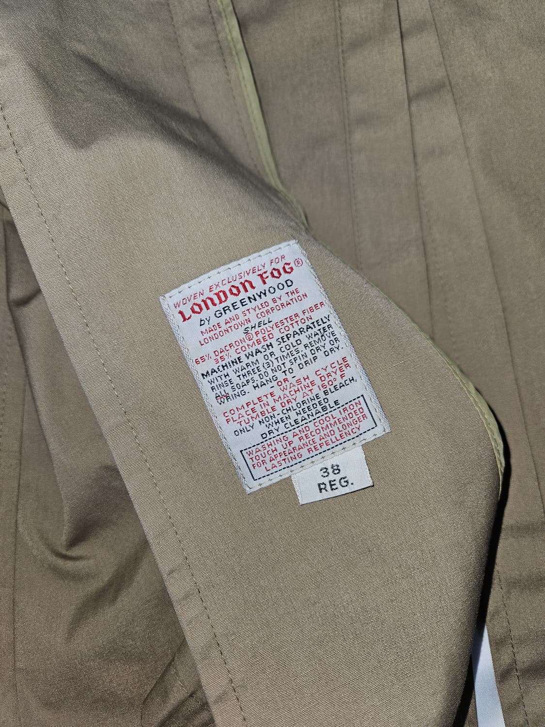 런던포그 히든버튼 싱글 트렌치코트 빈티지 베이지 국내 M 상품이미지5