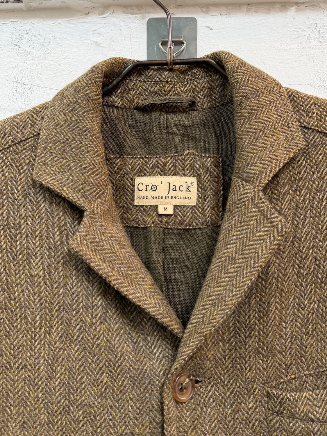 Cro Jack 브라운 헤링본 울 트위드 자켓 M 상품이미지2