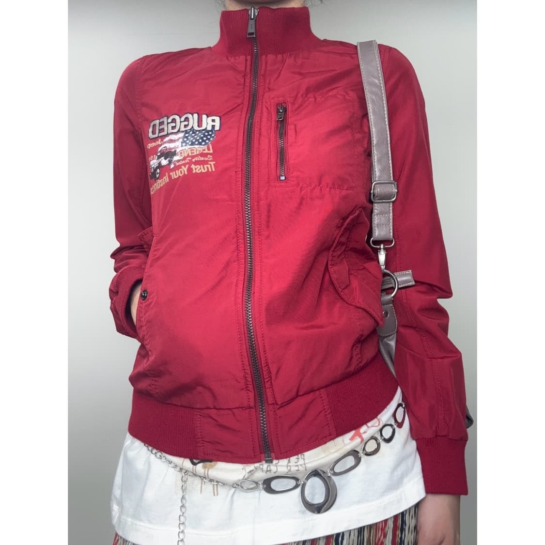 빈티지 레드 유틸리티 워크웨어 집업 자켓 y2k 상품이미지1