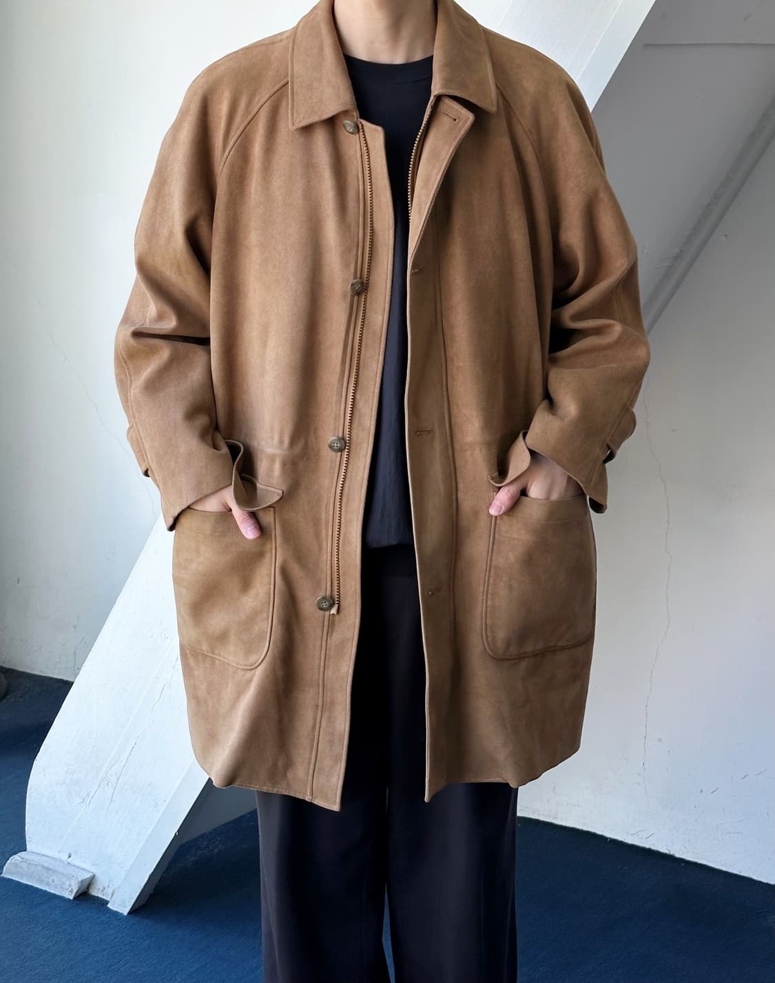 Fake suede 2way liner bal collar coat 상품이미지7