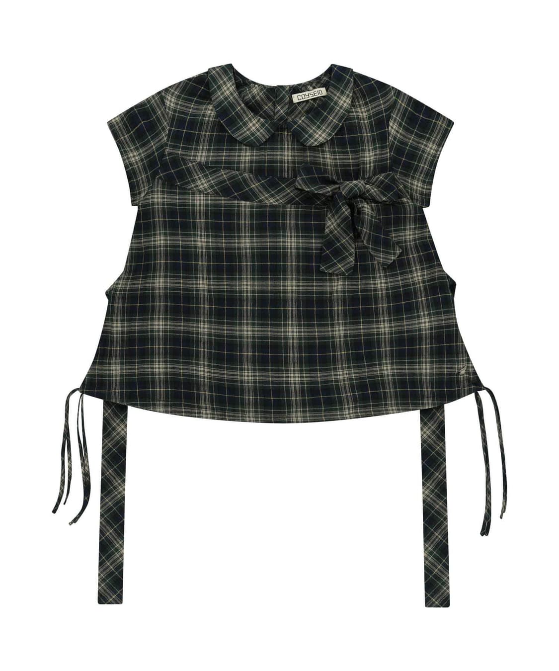 코이세이오 보우 블라우스 체크 상품이미지1