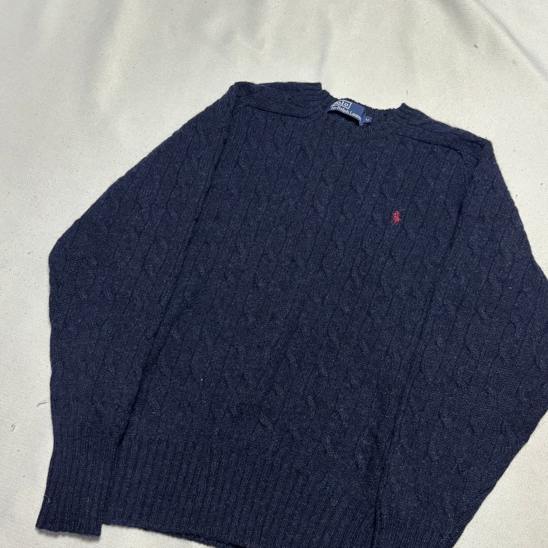 M 폴로랄프로렌 울 네이비 케이블 니트  상품이미지1
