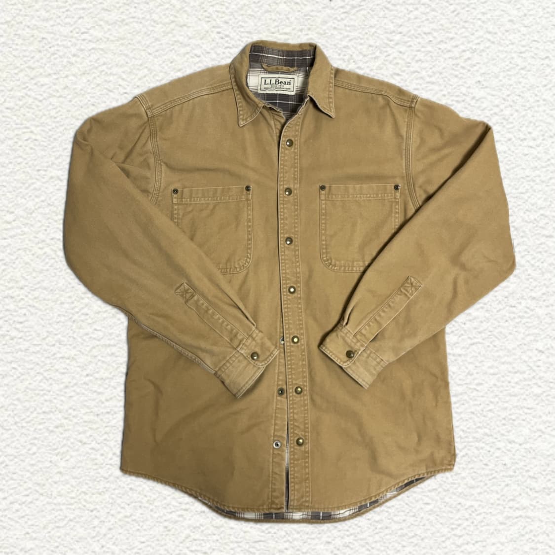 빈티지 L.L.Bean 남성 워크셔츠 S REG 베이지 상품이미지1