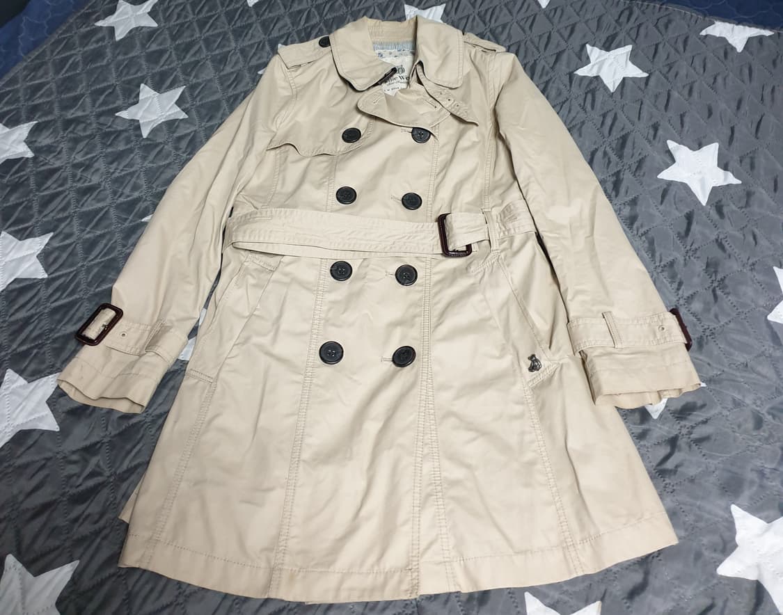 티니위니 슬림핏 벨티드 트렌치코트 베이지 (F) 상품이미지1