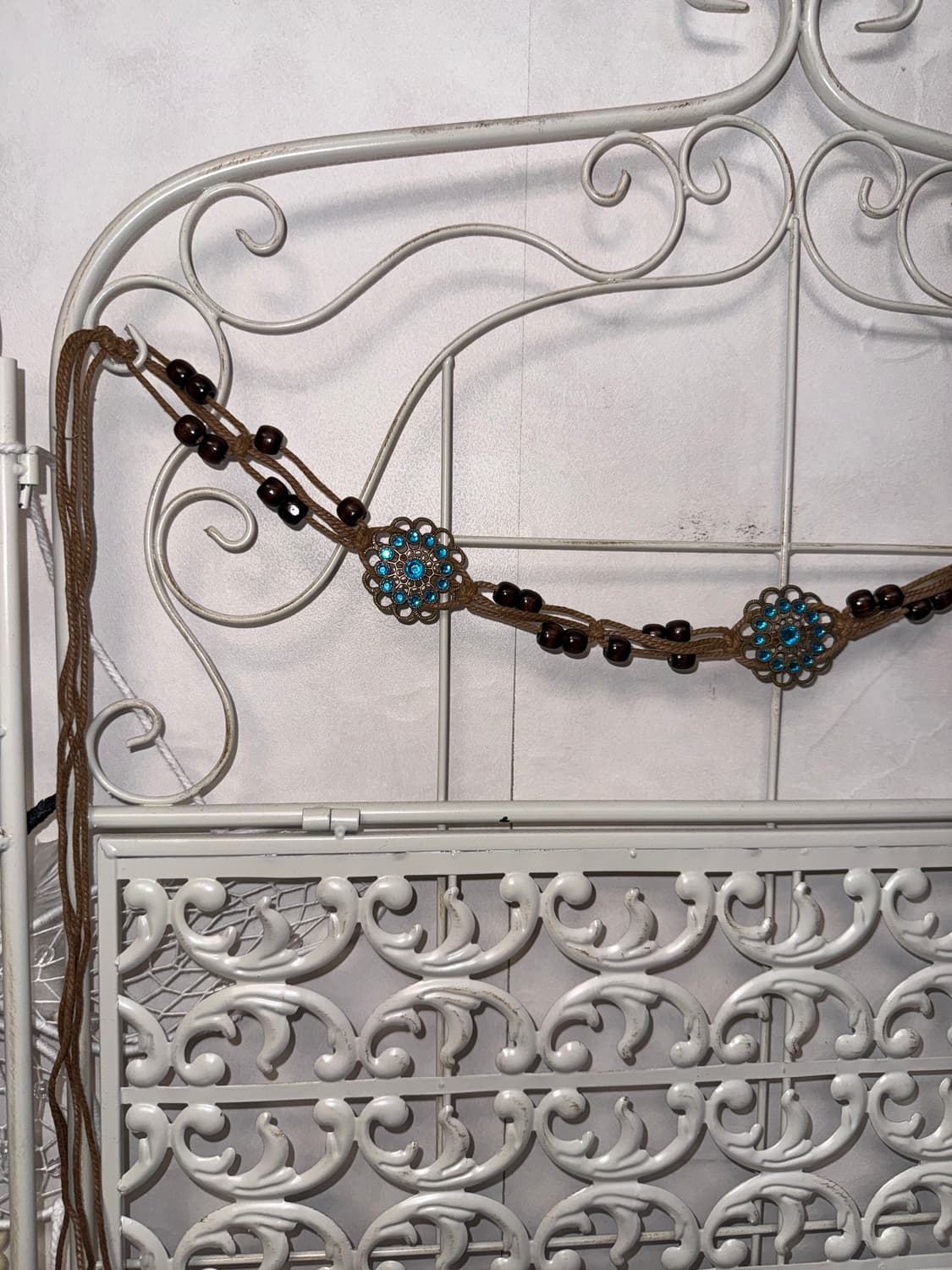 Ethnic emerald cubic flower strap belt 상품이미지3